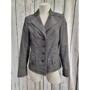 LM Women's Size 38 Marc Aurel Charcoal Grey Corduroy Basic Jacket Lightweight